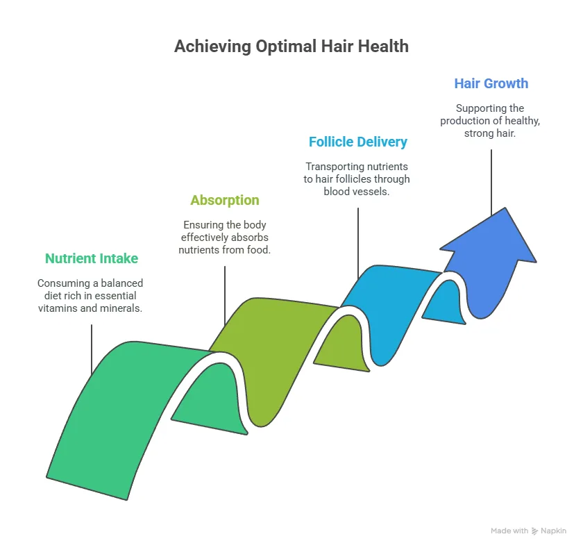 hair follicle diagram showing nutrient pathways